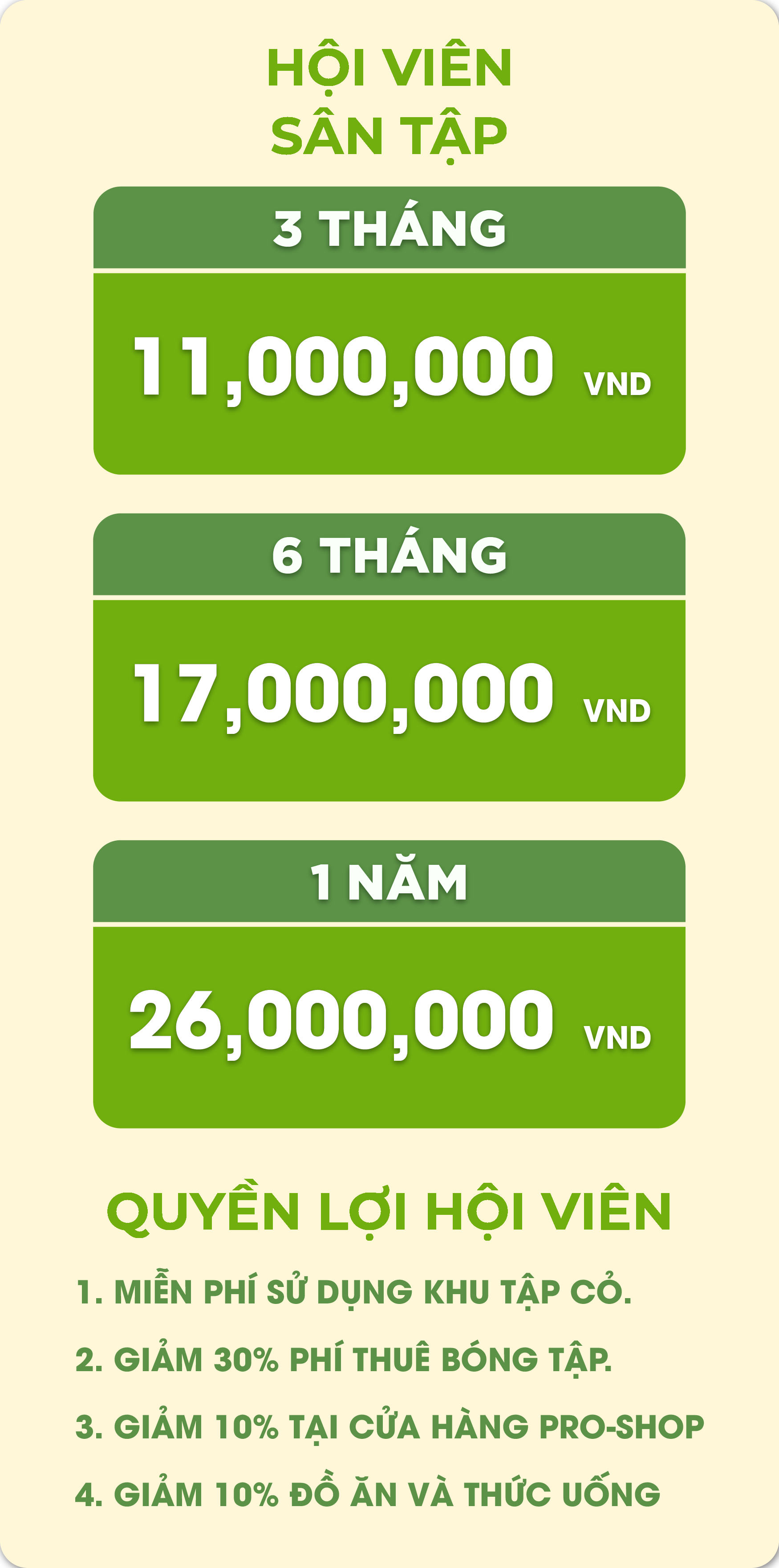 Hội viên sân tập