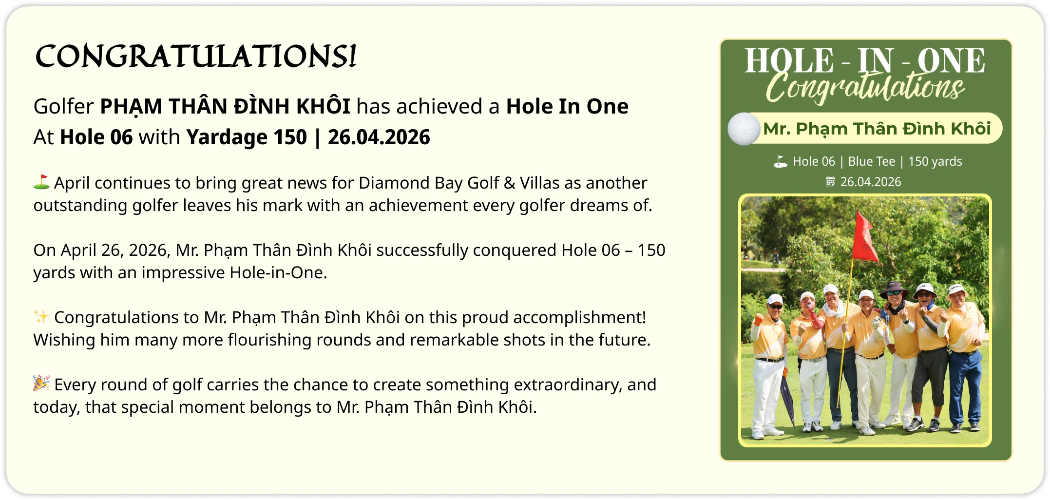 Diamond Bay Golf & Villas Promotion
