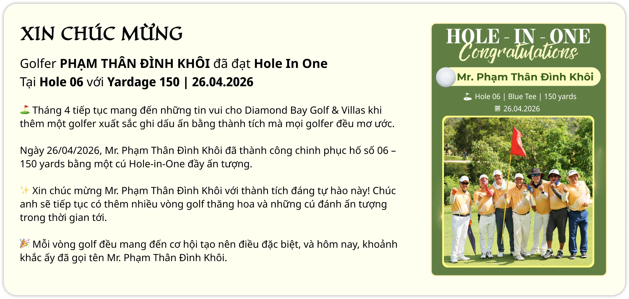 Diamond Bay Golf & Villas Promotion