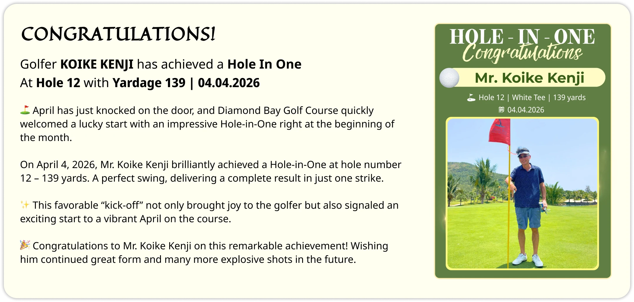 Diamond Bay Golf & Villas Promotion